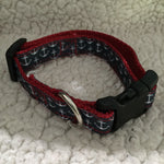 Dog Collar - 3/4" webbing - Small / Anchors on Red - Dog - H2Overboard - 11