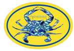 Crab Camo Oval Sticker - Blue Crab - Yellow/Blue - Stickers - H2Overboard - 2