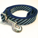 Leash - 1 inch webbing - Stripes on Royal Blue / 4 ft - Dog - H2Overboard - 15