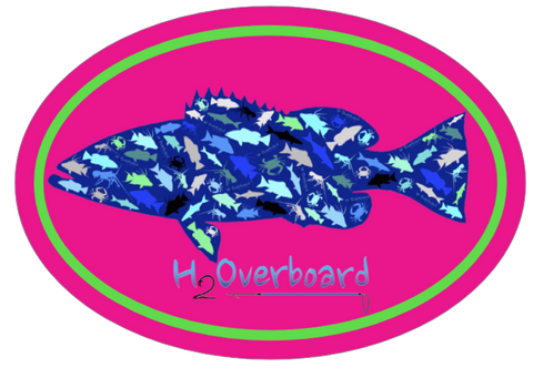 Grouper Camo Oval Sticker -  - Stickers - H2Overboard