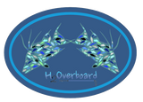 Hogfish Camo Oval Sticker