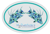 Hogfish Camo Oval Sticker - Silver/Bahama Green - Stickers - H2Overboard