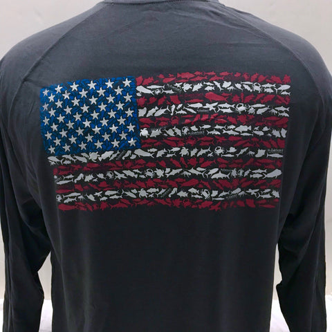 American Flag Long Sleeve Sport Shirt