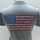 American Flag Ladies Short Sleeve Sport Shirt