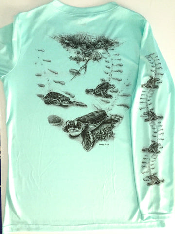 Homeward Bound Ladies Performance Shirt - Seafoam Green / X-Small - Performance Shirt - Jim Barry Art - 1