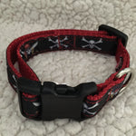 Dog Collar - 3/4" webbing - Small / Pirates on Red - Dog - H2Overboard - 6
