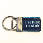 Mini Key Fob - I Refuse to Sink - Blue on Ice Blue - Key Fob - H2Overboard - 6