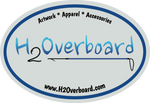 H2Overboard Oval Sticker - Gray/Blue - Stickers - H2Overboard - 3