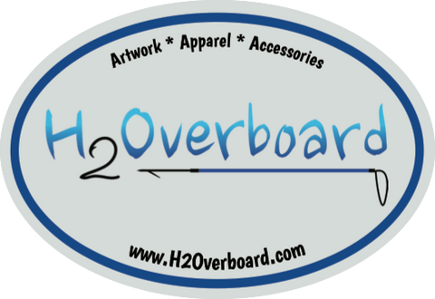 H2Overboard Oval Sticker - Gray/Blue - Stickers - H2Overboard - 3