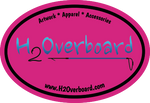 H2Overboard Oval Sticker - Hot Pink/Black - Stickers - H2Overboard - 10