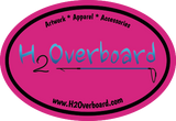 H2Overboard Oval Sticker - Hot Pink/Black - Stickers - H2Overboard - 10