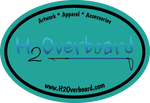 H2Overboard Oval Sticker - Turquoise/Black - Stickers - H2Overboard - 4