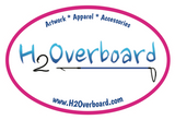 H2Overboard Oval Sticker - White/Hot Pink - Stickers - H2Overboard - 8