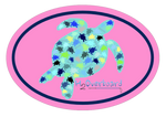 Turtle Camo Oval Sticker - Light Pink/Navy - Stickers - H2Overboard - 3