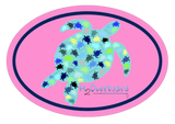 Turtle Camo Oval Sticker - Light Pink/Navy - Stickers - H2Overboard - 3